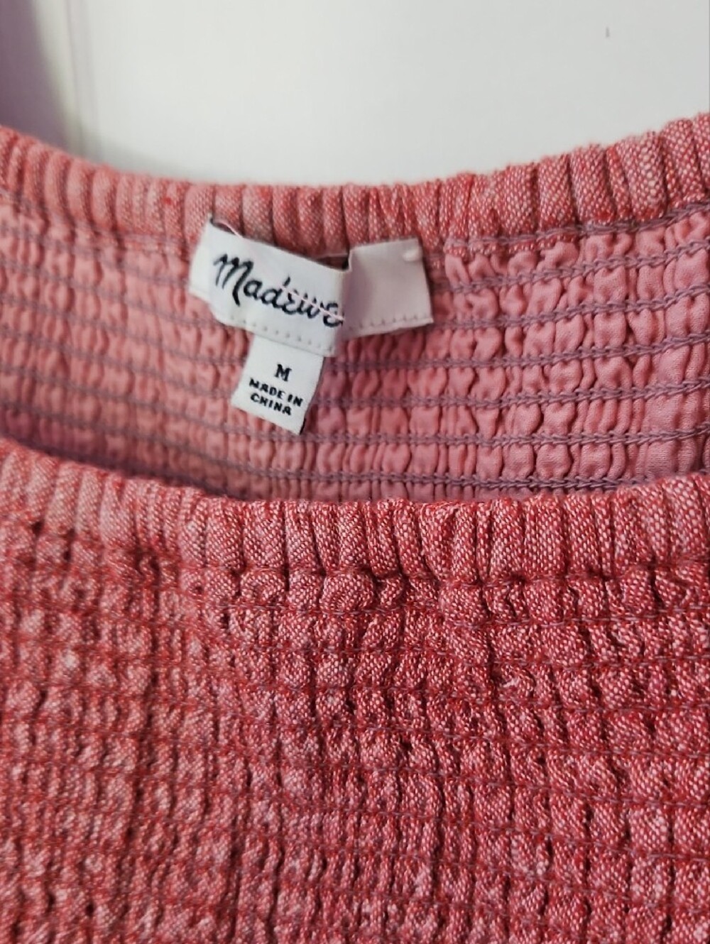 Madewell Dusty Rose Smocked Midi Dress with Puff Sleeves - Picture 3 of 6